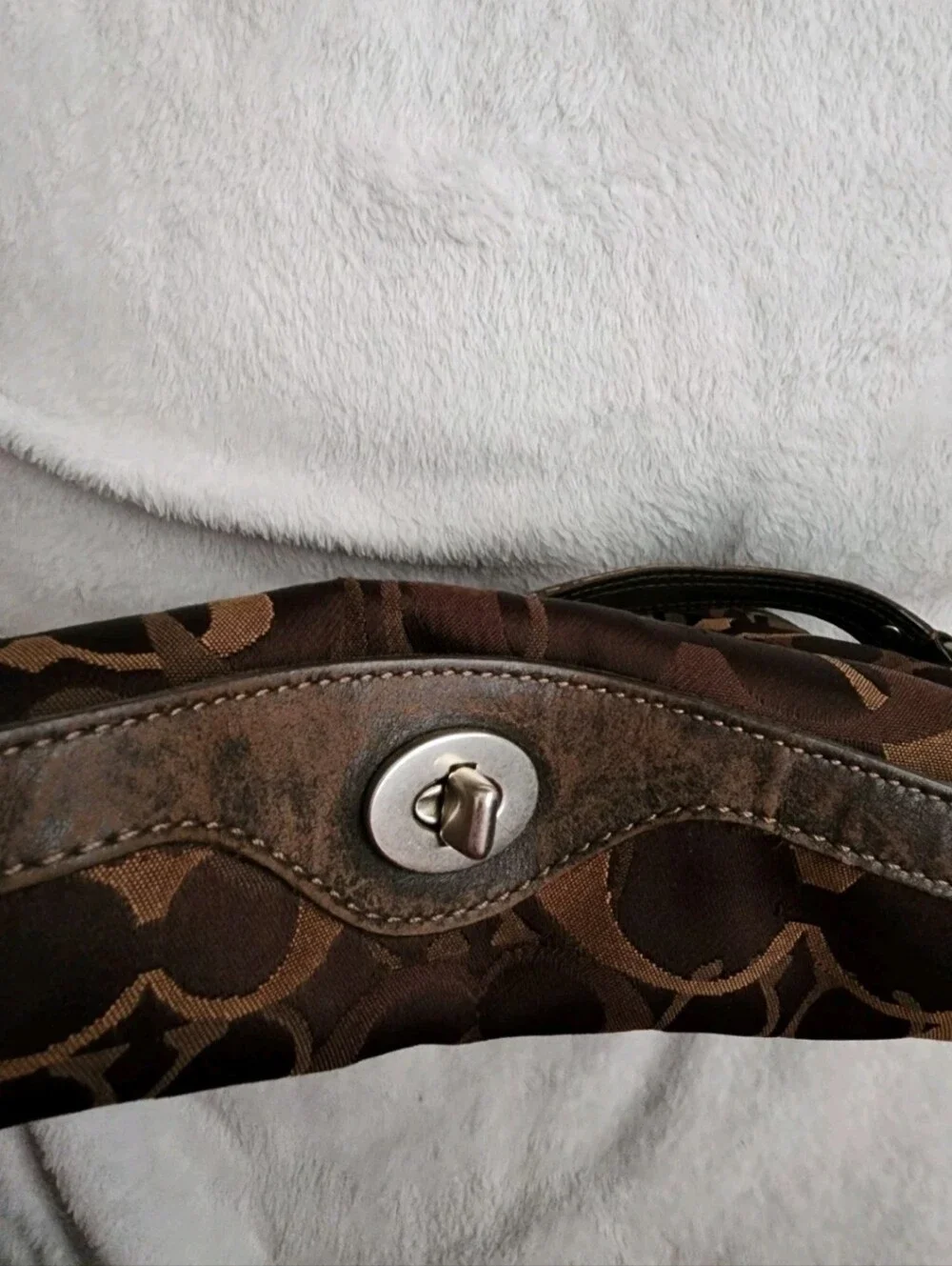 COACH Signature Brown Chelsea Satchel Shoulder *stained*